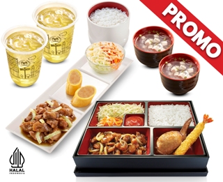 PROMO PAYDAY BENTO SPECIAL 1 + SIMPLE SET TERIYAKI  1 + 2 CLEAR SOUP + 2 OCHA                        