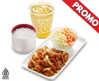 PROMO HARI KESEHATAN SEDUNIA CHICKEN CURRY YAKI + NASI + OCHA