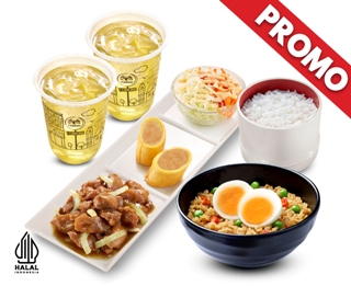 PROMO PAYDAY  SIMPLE SET TERIYAKI 1 + SPICY YAKIMESHI ROYAL B + 2 OCHA