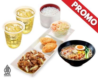 PROMO WEEKEND DEALS SIMPLE SET TERIYAKI 2 + TORI PAITAN RAMEN L+2 OCHA