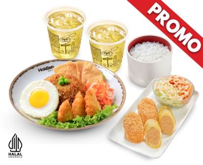 PROMO HARI SUMPAH PEMUDA HOKA HEMAT 3 + SPICY YAKIMESHI ROYAL B + 2 OCHA