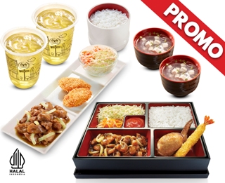 PROMO PAYDAY BENTO SPECIAL 1 + SIMPLE SET TERIYAKI 2 + 2 CLEAR SOUP + 2 OCHA                   