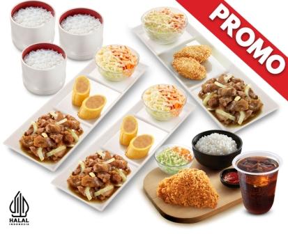 PROMO DOUBLE CHICKEN VIBES 2 SIMPLE SET TERIYAKI 1 + 1 SIMPLE SET TERIYAKI 2 + PAKET HOKBEN FRIED CHICKEN 1PC