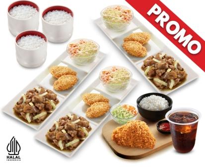PROMO DOUBLE CHICKEN VIBES 3 SIMPLE SET TERIYAKI 2 +PAKET HOKBEN FRIED CHICKEN 1PC