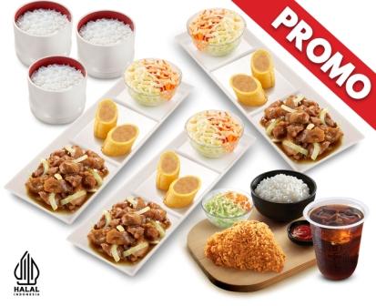 PROMO DOUBLE CHICKEN VIBES 3 SIMPLE SET TERIYAKI 1 +PAKET HOKBEN FRIED CHICKEN 1PC